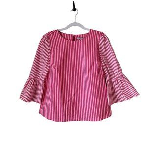 Dalia blouse size Medium pinstripe pink half‎ sleeve NWT